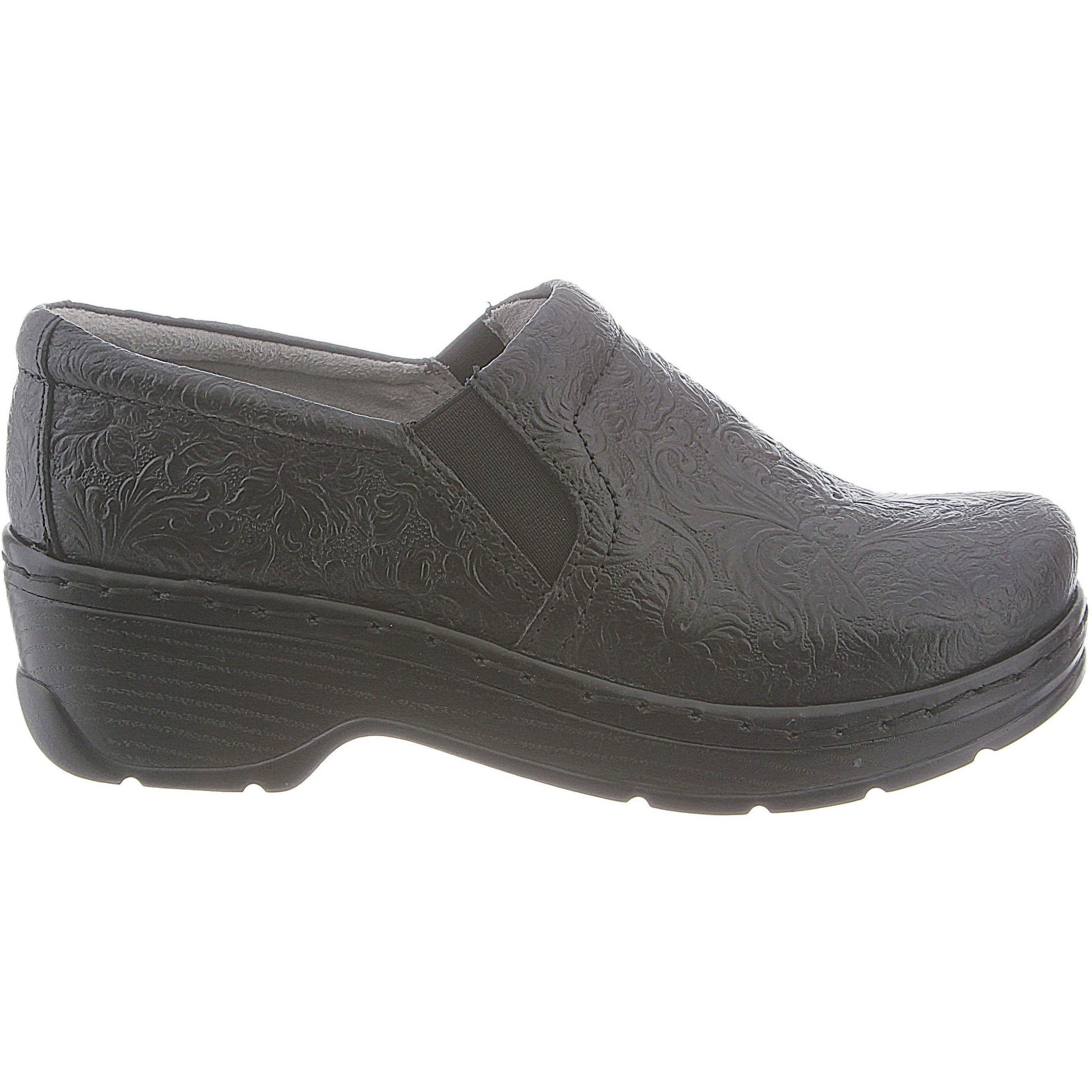 KLOGS Naples Black Tooled Leather Sandals - Medium & Wide Width for Women - Perfect for Beach, Vacation & Summer Outfits