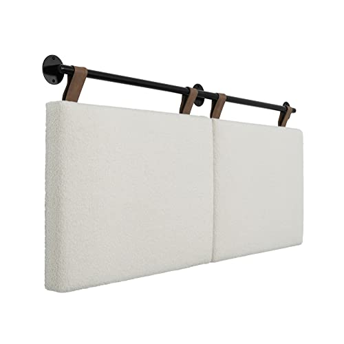 White Boucle With Brown Faux Leather Straps