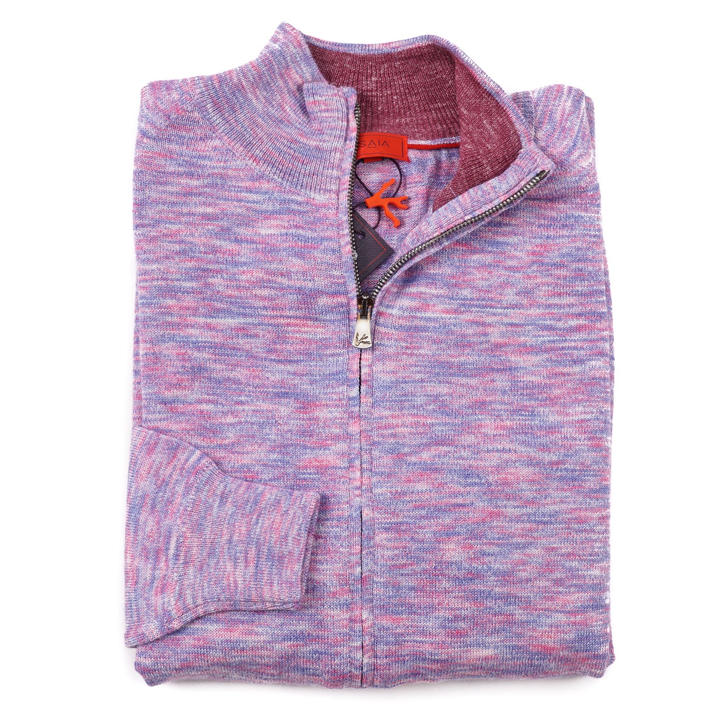 Isaia Full Zip Wool Silk Linen Sweater for Men - Premium Knit Cardigan for Fall & Winter - Cozy Office Wear & Casual Outfit