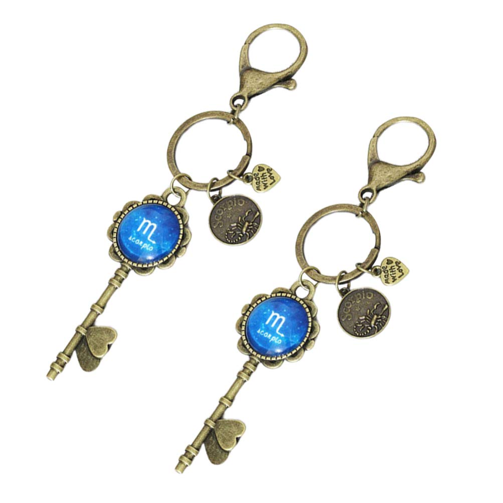 MILISTEN Constellation Keychains, Zodiac Sign Pendants, Time Gem Keychains, Perfect for Birthday and Family Gifts