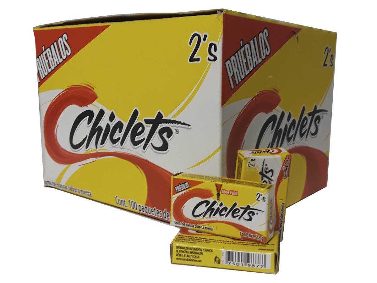 Adams Chewing Gum - 100 Pieces x 2 Units (6 Packs) | Chiclets Style Bubble Gum for Fresh Breath, Parties & On-the-Go Snacking