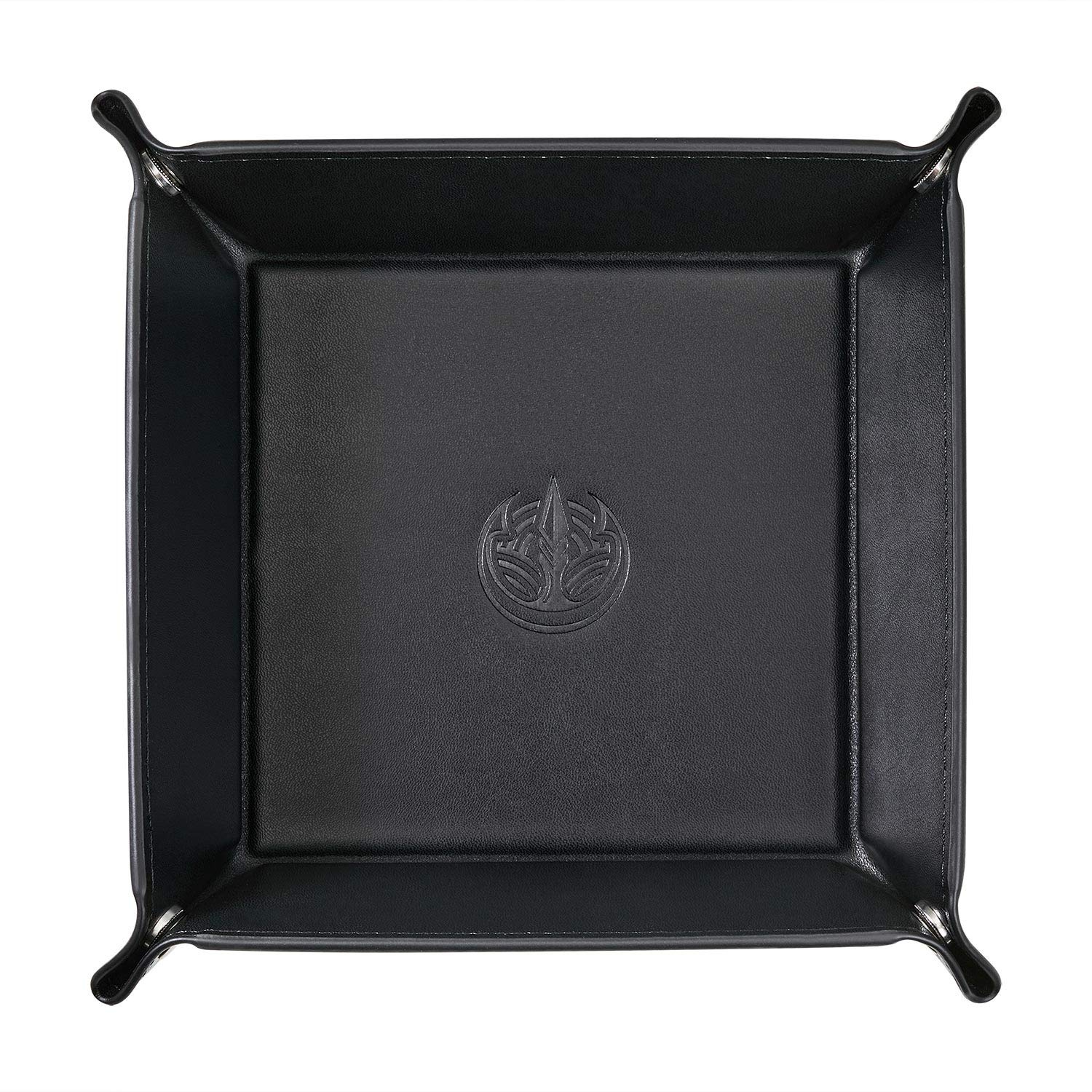 OARIE Men's PU Leather Valet Tray - Jewelry Organizer & Key Storage Box for Dresser Top (Black) | Perfect for Watches, Rings, Coins & Everyday Essentials