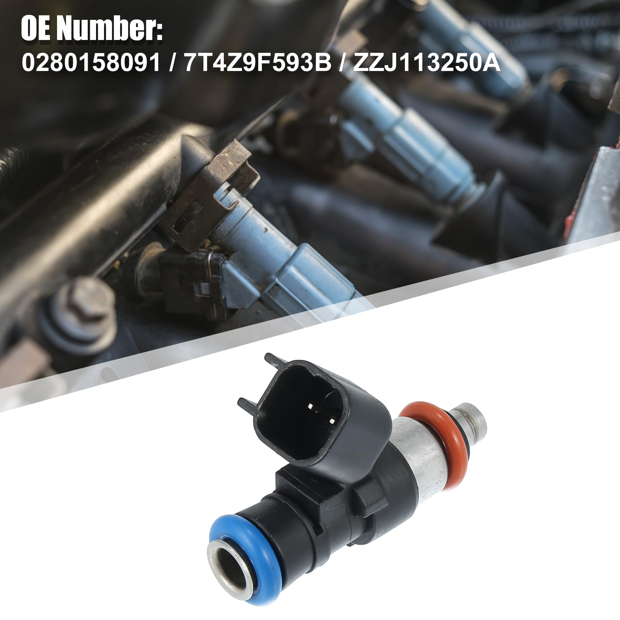 X AUTOHAUX 0280158091 Fuel Injector Compatible with Ford Edge/Flex/Fusion/Taurus, Lincoln MKS/MKT/MKX/MKZ/Edge, Mazda, Mercury ZZJ113250A - High Performance Fuel Injection Replacement for Smooth Engine Operation