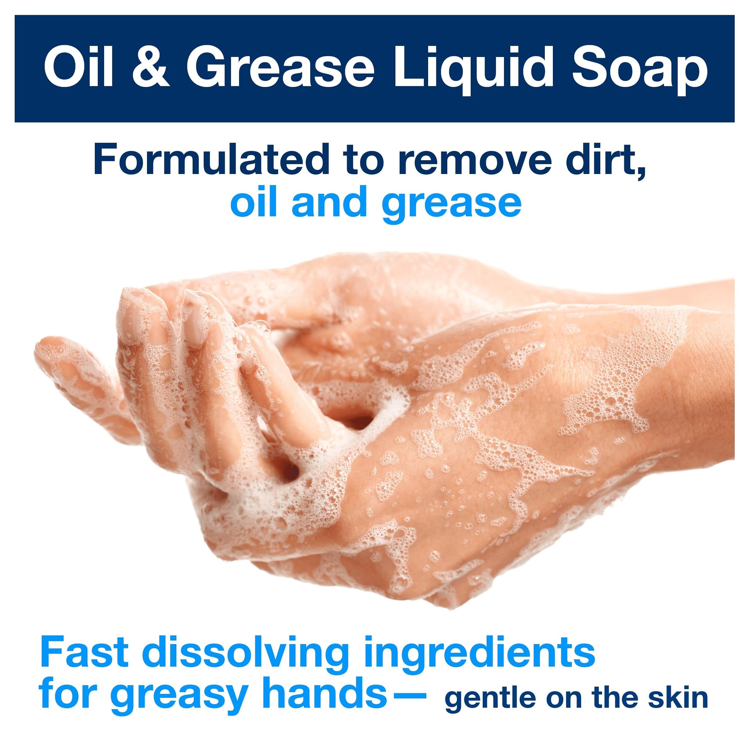 Tork Oil and Grease Liquid Soap S1 - Dermatologist Tested Heavy Duty Hand Cleaner - 6 Pack (1000ml Each) - Ideal for Mechanics, Construction Workers & Industrial Use