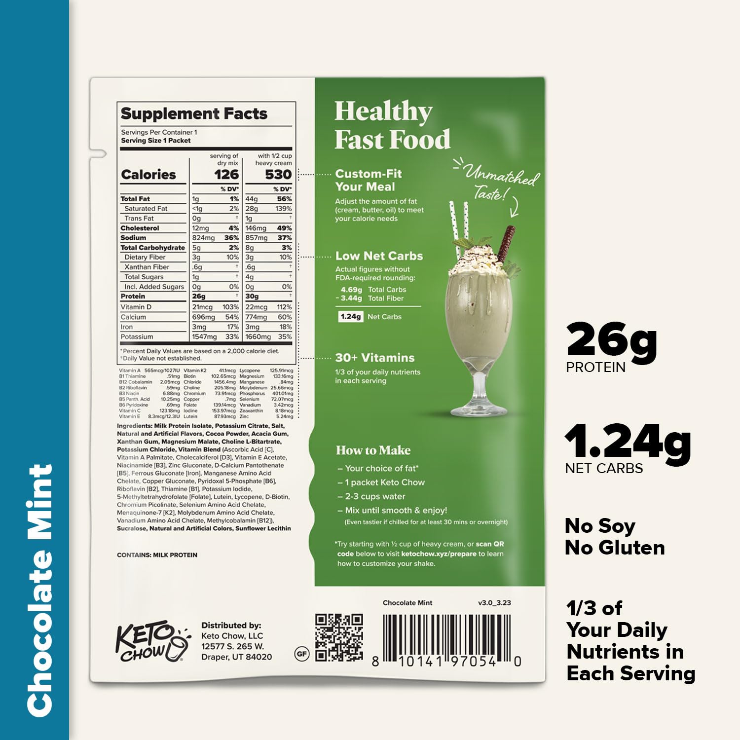 Keto Chow Elite Kit - Complete Keto Meal Replacement Shake Powder | Low Carb High Protein Nutrition | Delicious Easy Meal Substitute with Customizable Fat Options | Perfect for Weight Loss, Busy Lifestyles & Ketogenic Diet | Includes Single Meal Samples