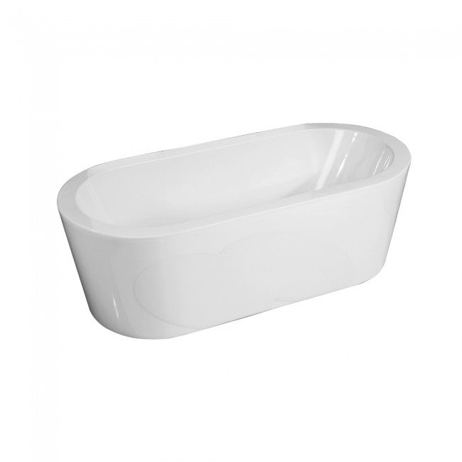 60L x 32W x 23H Free Standing Acrylic Oval Bathtub with Center Drain - 48 Gallon Capacity, Glossy Finish for Modern Bathroom Decor | Perfect for Spa-Like Relaxation & Luxury Home Upgrades