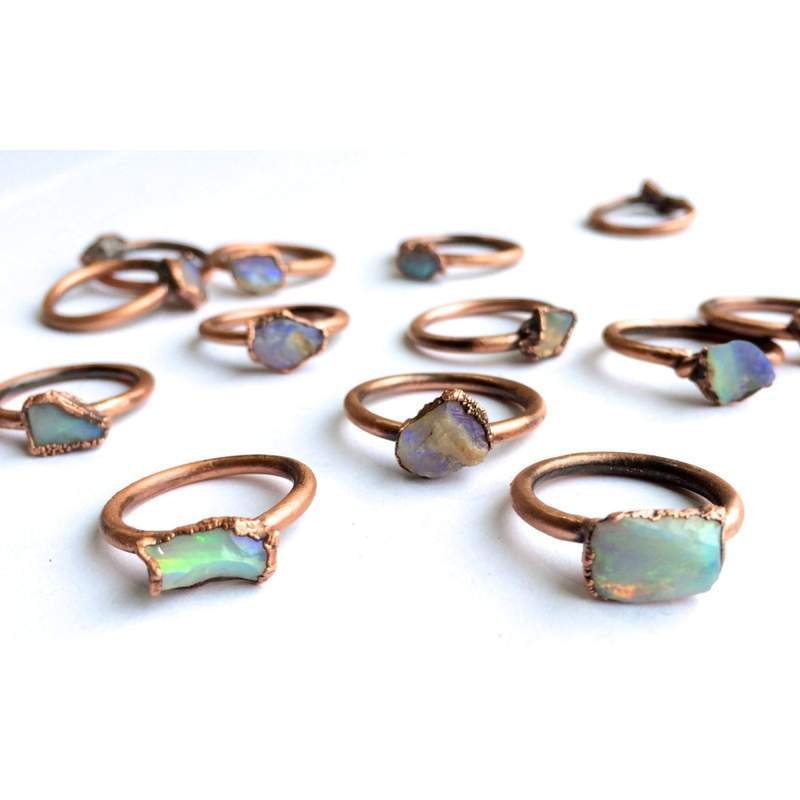 Natural Raw Opal Ring for Women - Genuine Opal Jewelry for Everyday Wear & Special Occasions