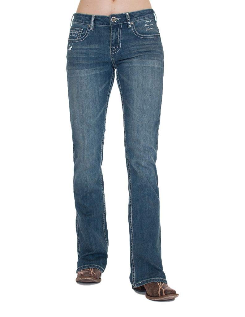 Cowgirl Tuff Women's Inspire Jeans - High Waisted Stretch Denim Pants for Western Riding & Country Fashion