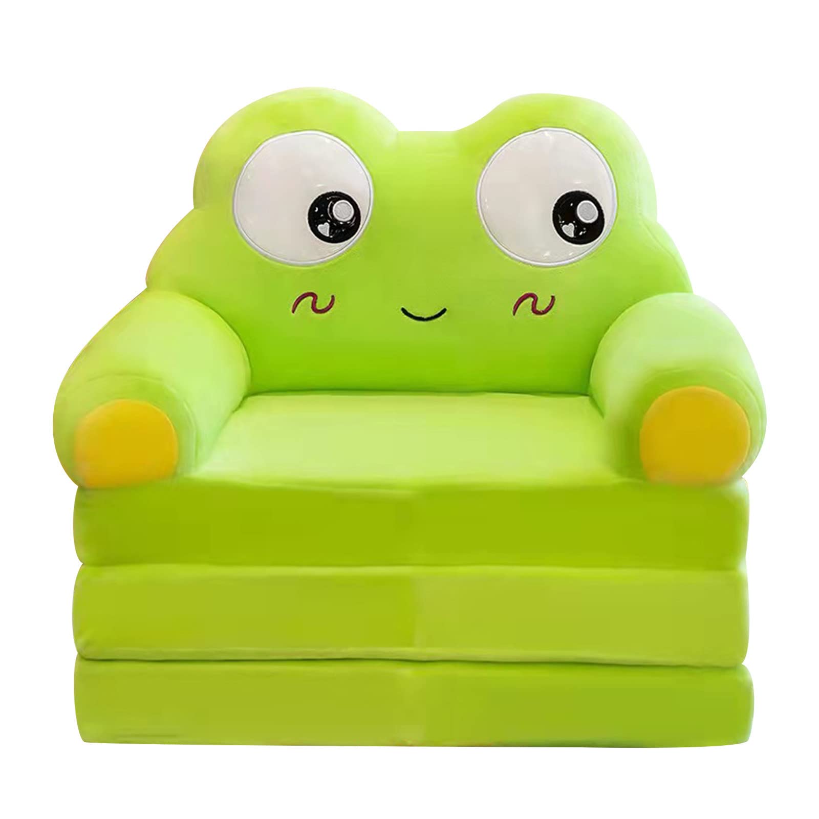 Foldable Kids Sofa Chair 2-in-1 Convertible Plush Sofa Bed - Soft Cartoon Children's Armchair for Playroom, Nursery & Living Room - Perfect for Reading, Napping & Playtime