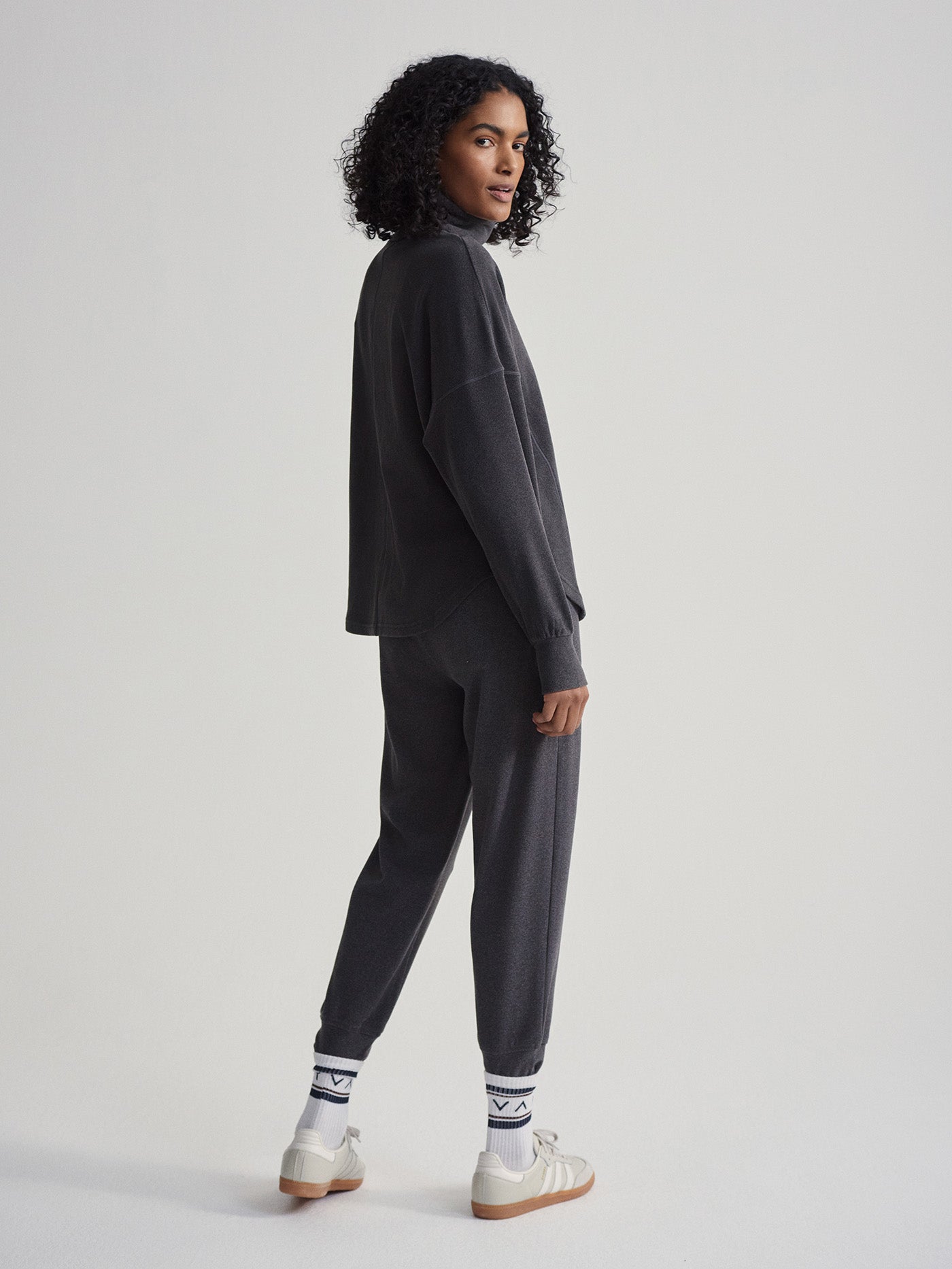 Varley Rainer Roll Neck Midlayer - Black Marl Women's Thermal Sweater for Winter & Outdoor Activities | Cozy Layering for Hiking, Skiing & Casual Wear