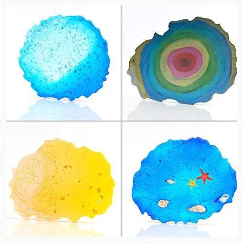 Yalulu 9 Pack Silicone Resin Coaster Molds - Irregular Agate Coaster Molds for Epoxy Resin Casting, DIY Geode Resin Art - Perfect for Home Decor, Gifts & Craft Projects