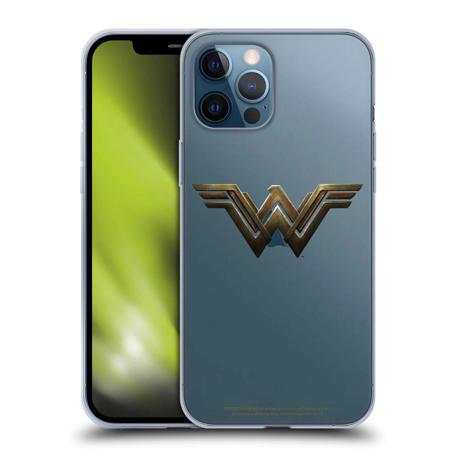 Official Wonder Woman Movie Logo Soft Gel Case for Apple iPhone 12 Pro Max - Durable Protection with Stylish Superhero Design - Perfect for DC Fans, Daily Use & Gift Giving