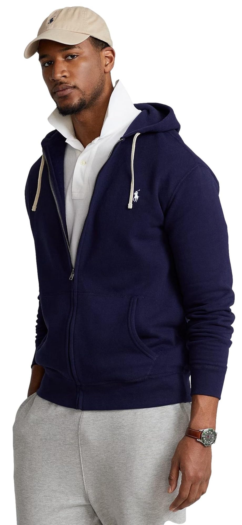 POLO RALPH LAUREN Big & Tall Classic Fleece Full-Zip Hoodie for Men - Warm Winter Pullover with Pockets | Perfect for Outdoor Activities, Casual Wear & Layering