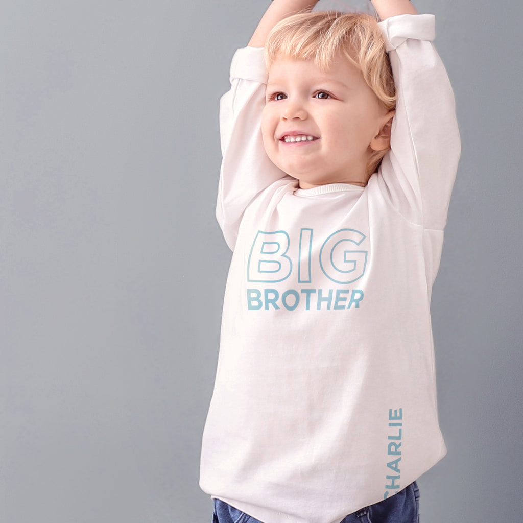 Custom Big Brother T-Shirt - Long Sleeve Cotton Tee for Men & Women - Perfect for Sibling Gifts, Family Reunions & Matching Outfits
