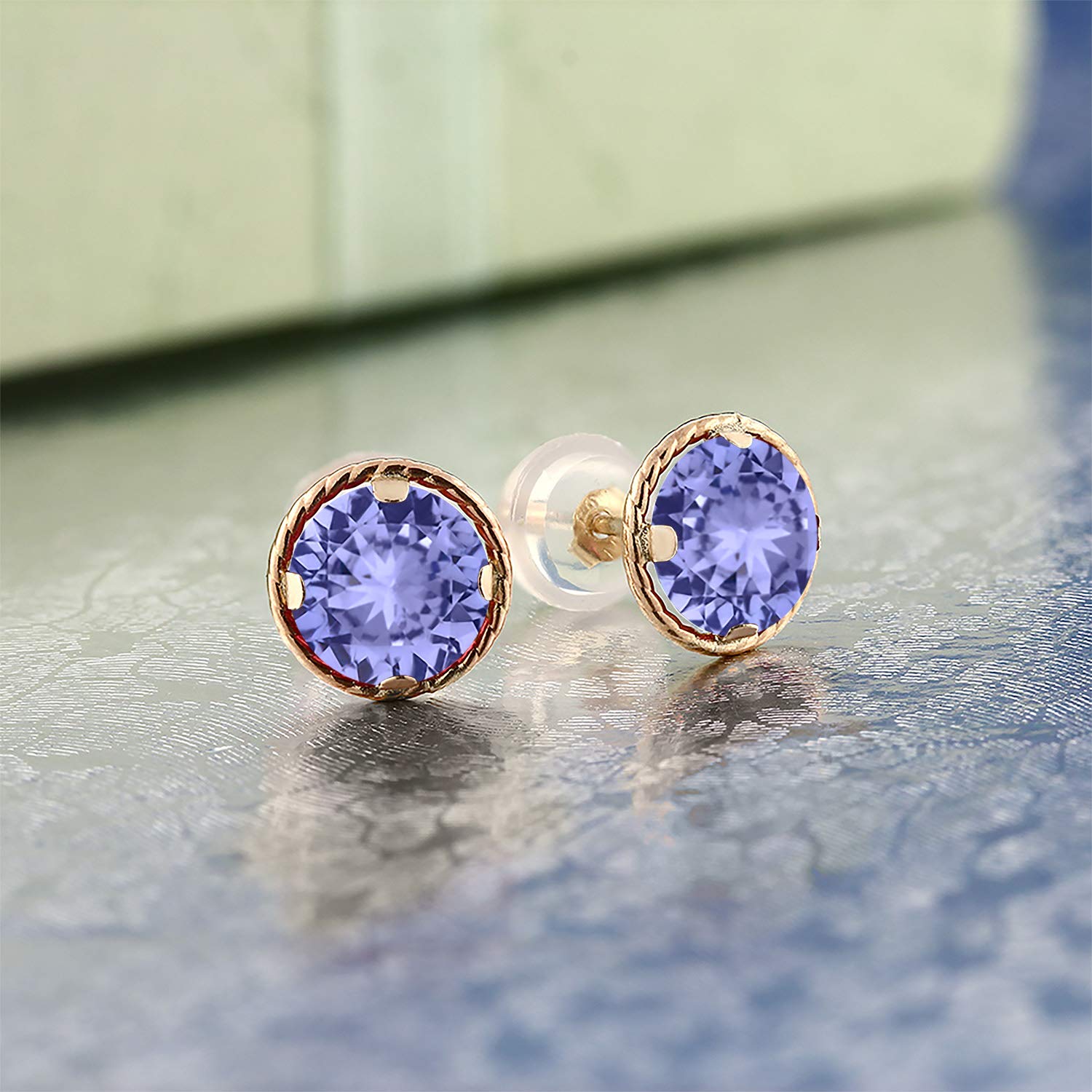 14K Gold 6MM Round Gemstone Birthstone Stud Earrings for Women & Men | Genuine Gemstones | Perfect Gift for Anniversary, Birthday & Special Occasions | Gem Stone King