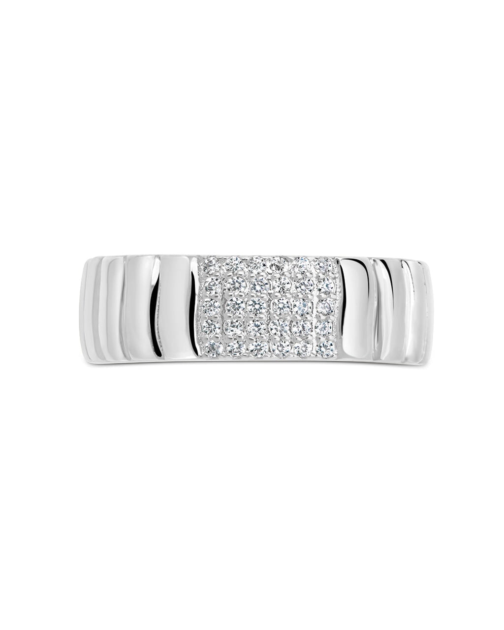 Riley CZ Textured Band Ring for Women - Elegant Cubic Zirconia Stackable Ring for Everyday Wear, Gift Giving & Special Occasions