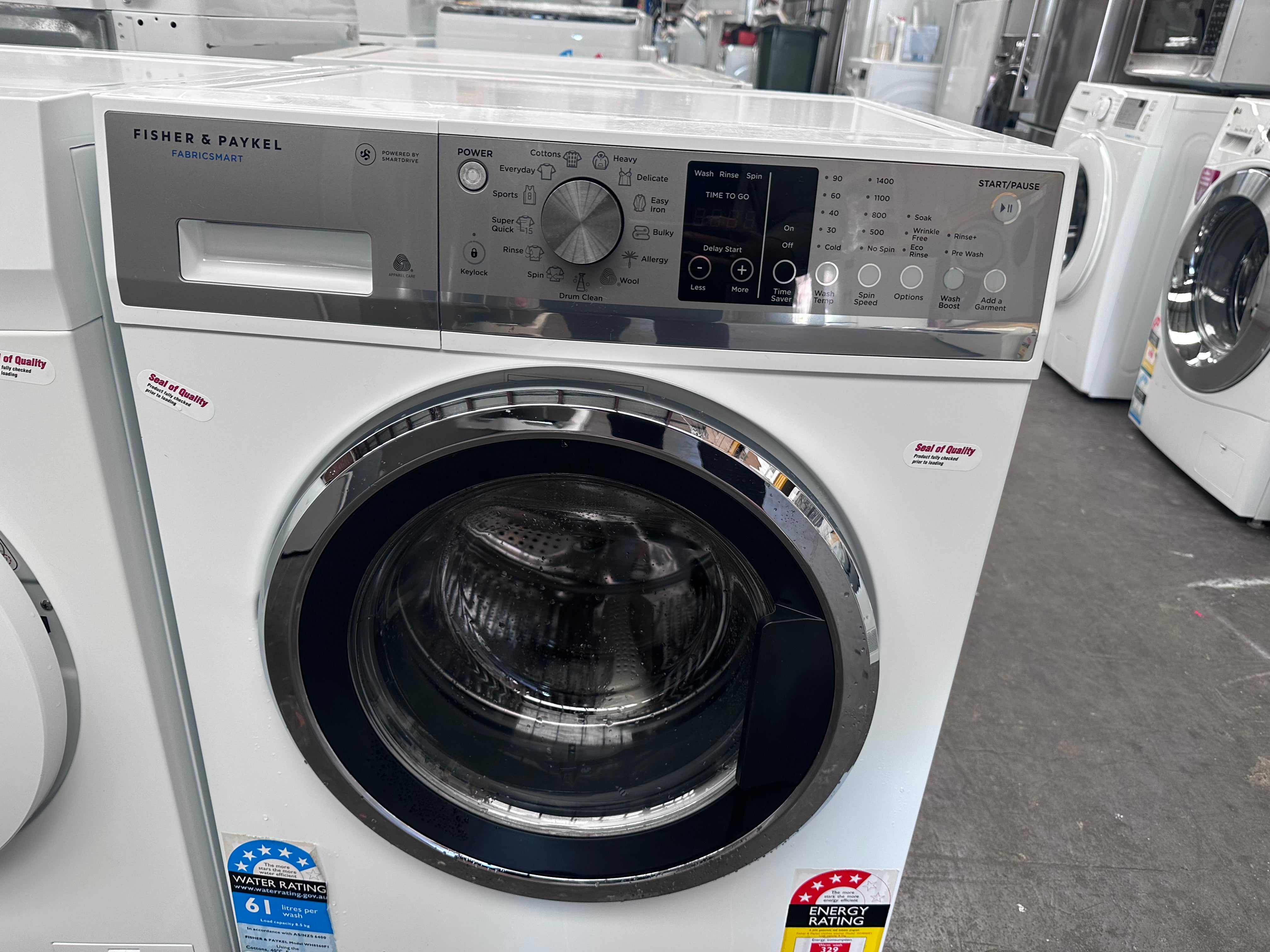 Refurbished Fisher & Paykel FabricSmart 8.5kg Front Load Washing Machine - Energy Efficient, Quiet Operation for Apartments & Small Homes