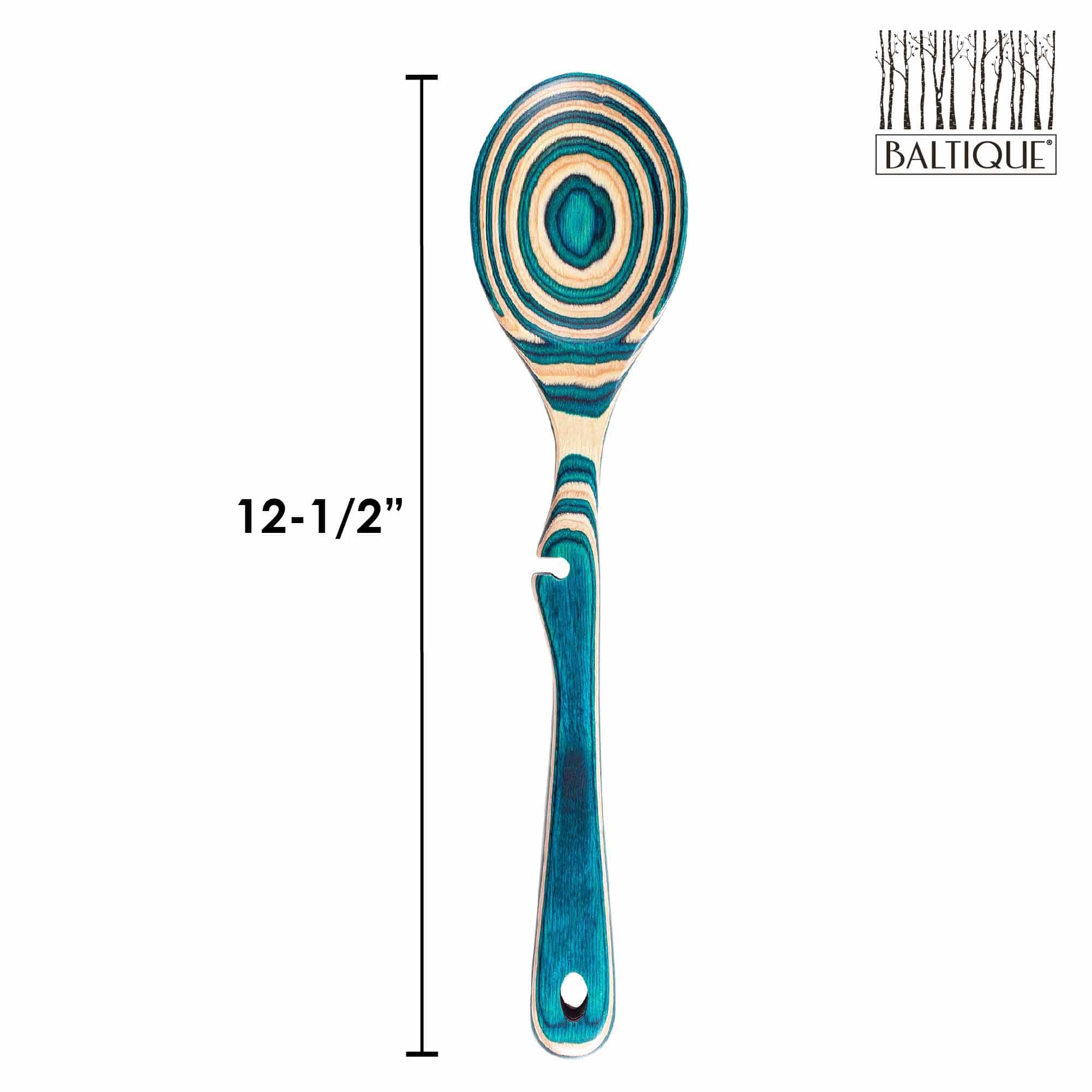 Baltique® Mykonos Collection Notched Cooking Spoon - Premium Wooden Kitchen Utensil for Sauteing, Stirring & Serving - Perfect for Pasta, Soups & Sauces