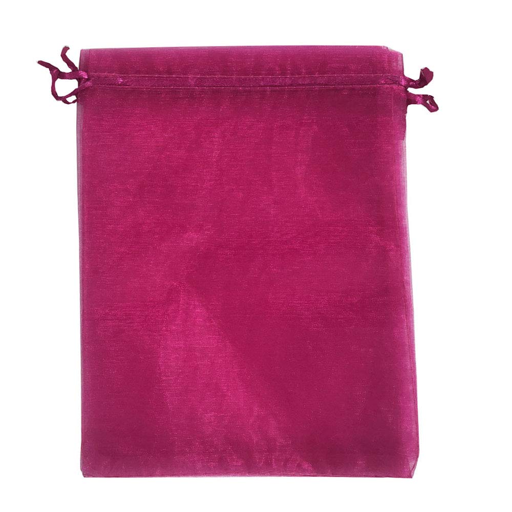 50PCS 12x16 Inches Organza Drawstring Gift Bags - Premium Wedding Favor Bags, Party Favor Pouches, Jewelry Packaging - Hot Pink