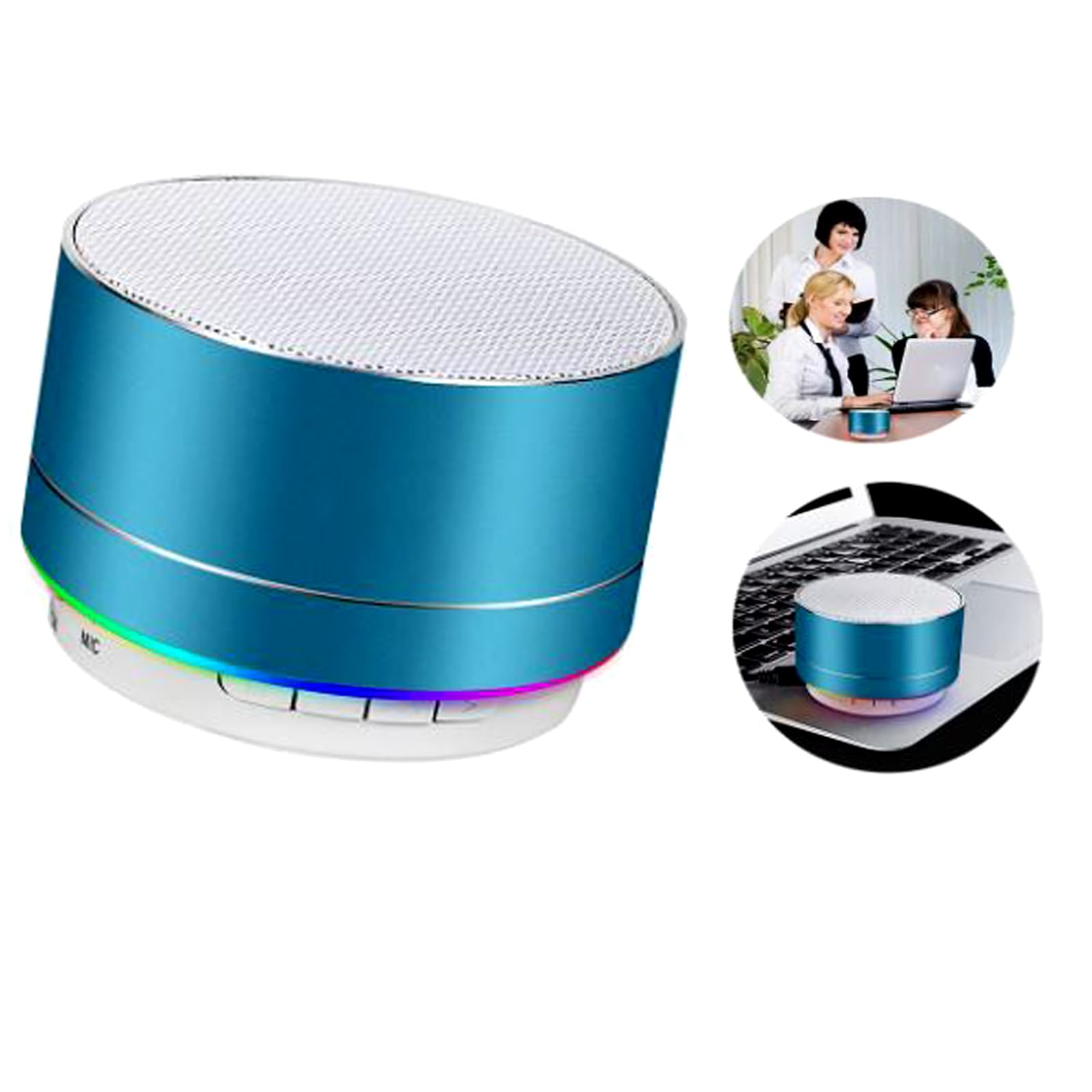 NTEK Mini Portable Bluetooth Speaker - Wireless Outdoor Speaker with Noise-Cancelling Microphone, Compact & Powerful Sound for Car, Bike, Hiking, Beach, Shower & Travel (Blue) - Perfect for Outdoor Adventures & Home Use