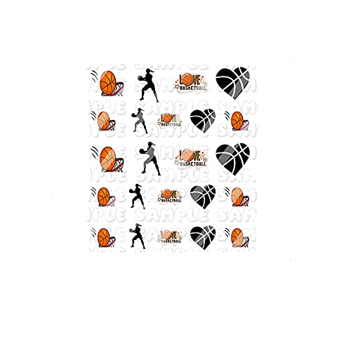 Basketball Nail Art Decals - Sports Theme Nail Stickers for Women & Girls - Perfect for Game Day, Parties & Sports Lovers
