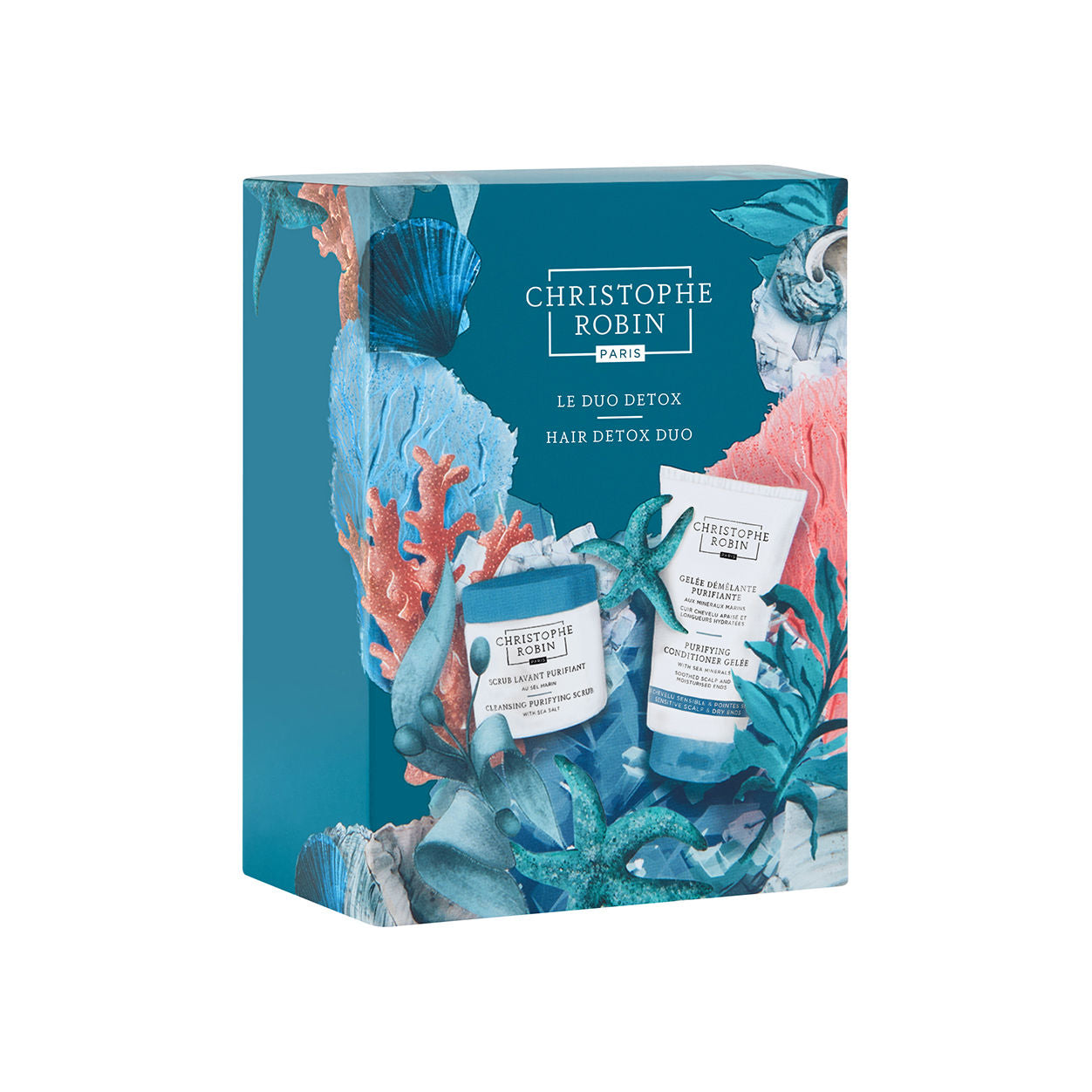 Christophe Robin Hair Detox Duo Set - Purifying Shampoo & Scalp Scrub for Deep Cleansing | Perfect for Color-Treated Hair & Scalp Buildup Removal | Salon-Quality Hair Care at Home