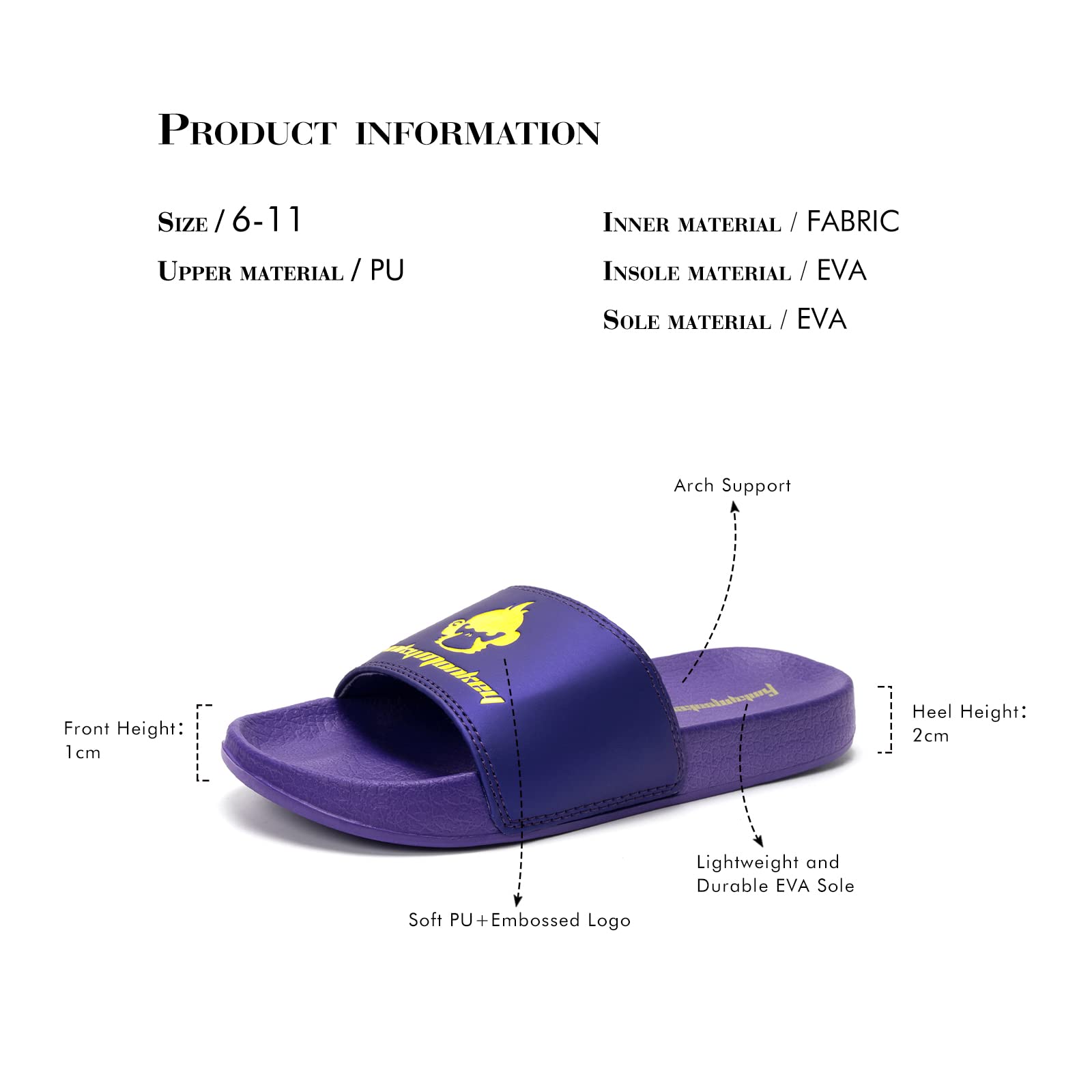 FunkyMonkey Women's Comfort Slide Sandals - Slip-On Casual Summer Sandals for Indoor & Outdoor Wear - Perfect for Beach, Pool, Yoga and Lounging