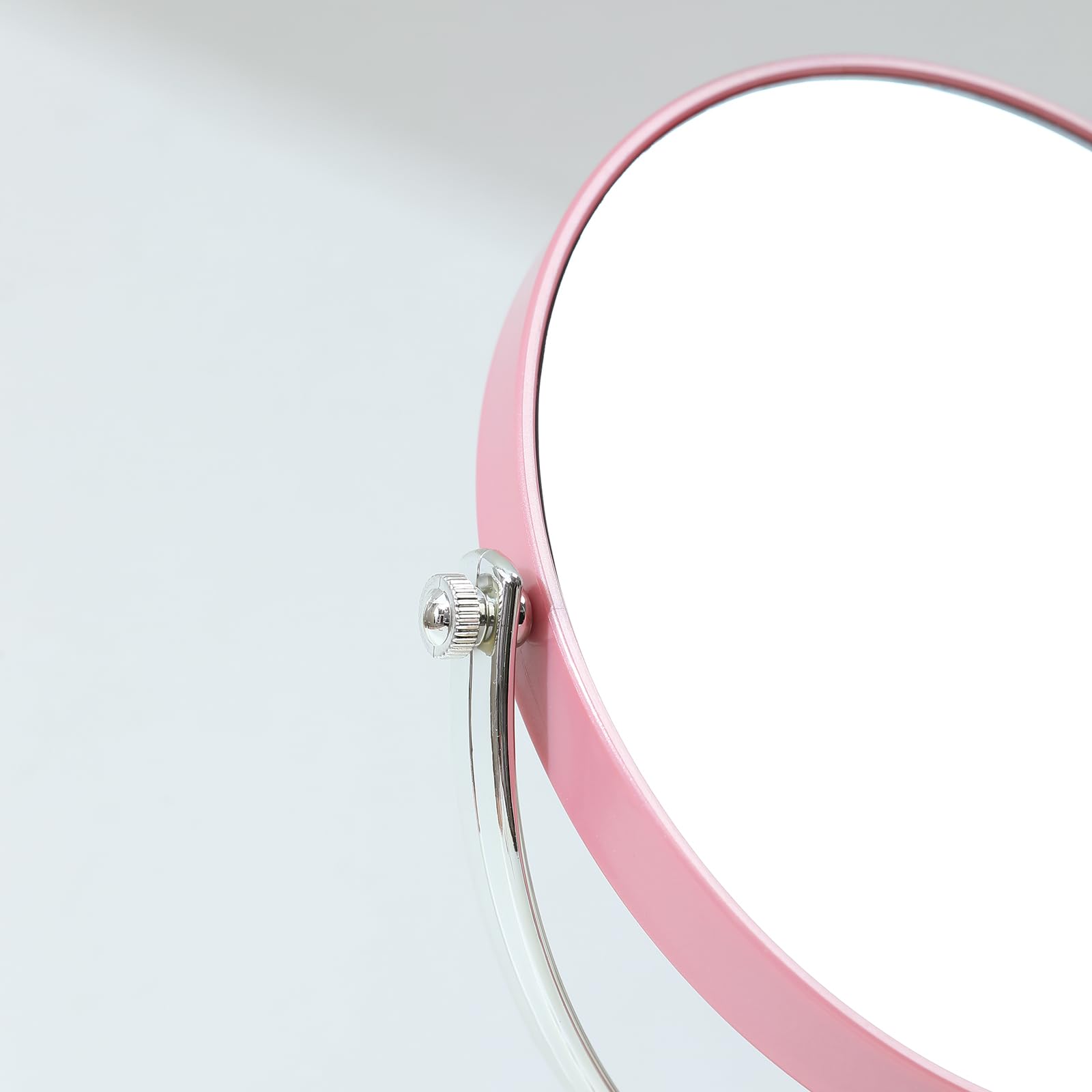 XPXKJ 6-Inch Two-Sided Swivel Vanity Makeup Mirror with 3X Magnification & Diamond Design - Perfect for Dressing Table, Bathroom, and Travel (Pink)