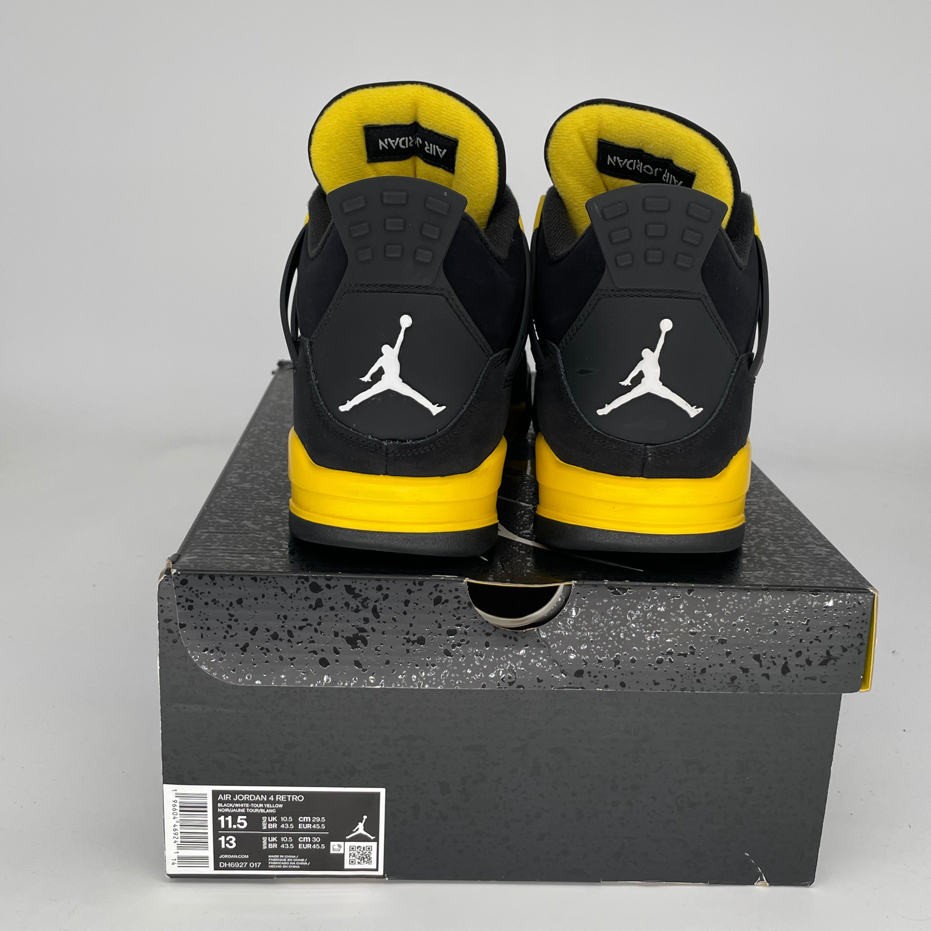 AIR JORDAN 4 THUNDER Retro Sneakers - Men's Size 11.5 (DH6927-017) | Basketball Shoes for Streetwear & Casual Outfits