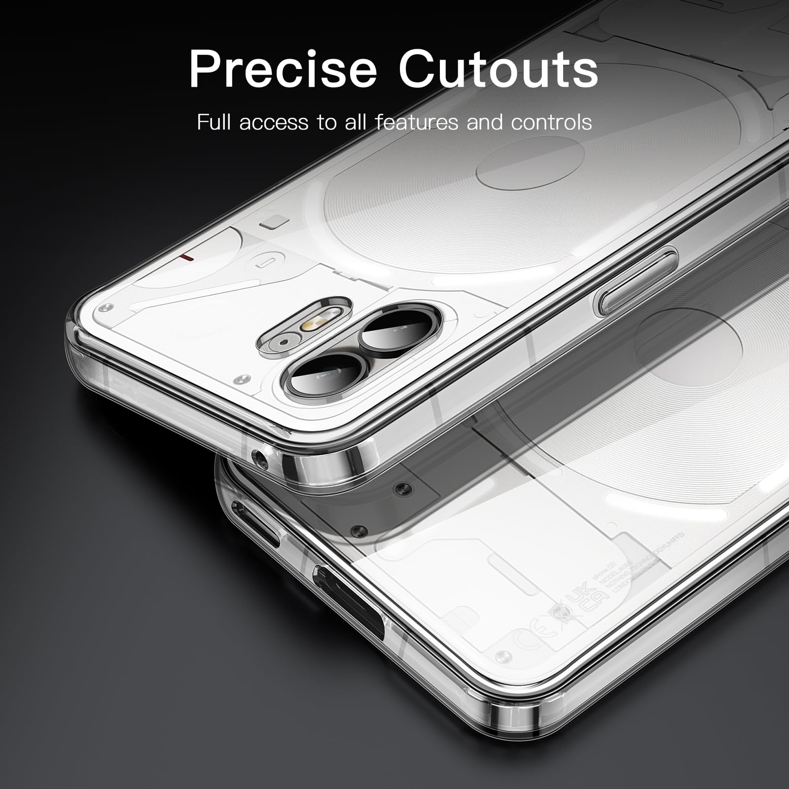 JETech Clear Shockproof Phone Case for Nothing Phone 2 - Non-Yellowing Bumper Cover with Anti-Scratch Protection | Perfect for Daily Use, Outdoor Activities & Travel Protection