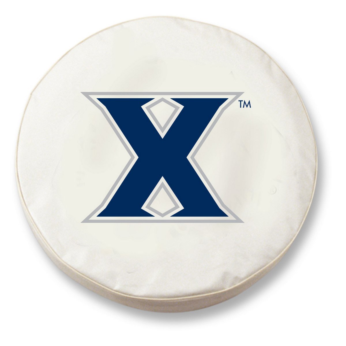 Holland Bar Stool Co. Xavier Musketeers White Vinyl Spare Tire Cover - Waterproof Car Wheel Protector for SUVs, Trucks & RVs | Perfect for Outdoor Travel & Vehicle Storage