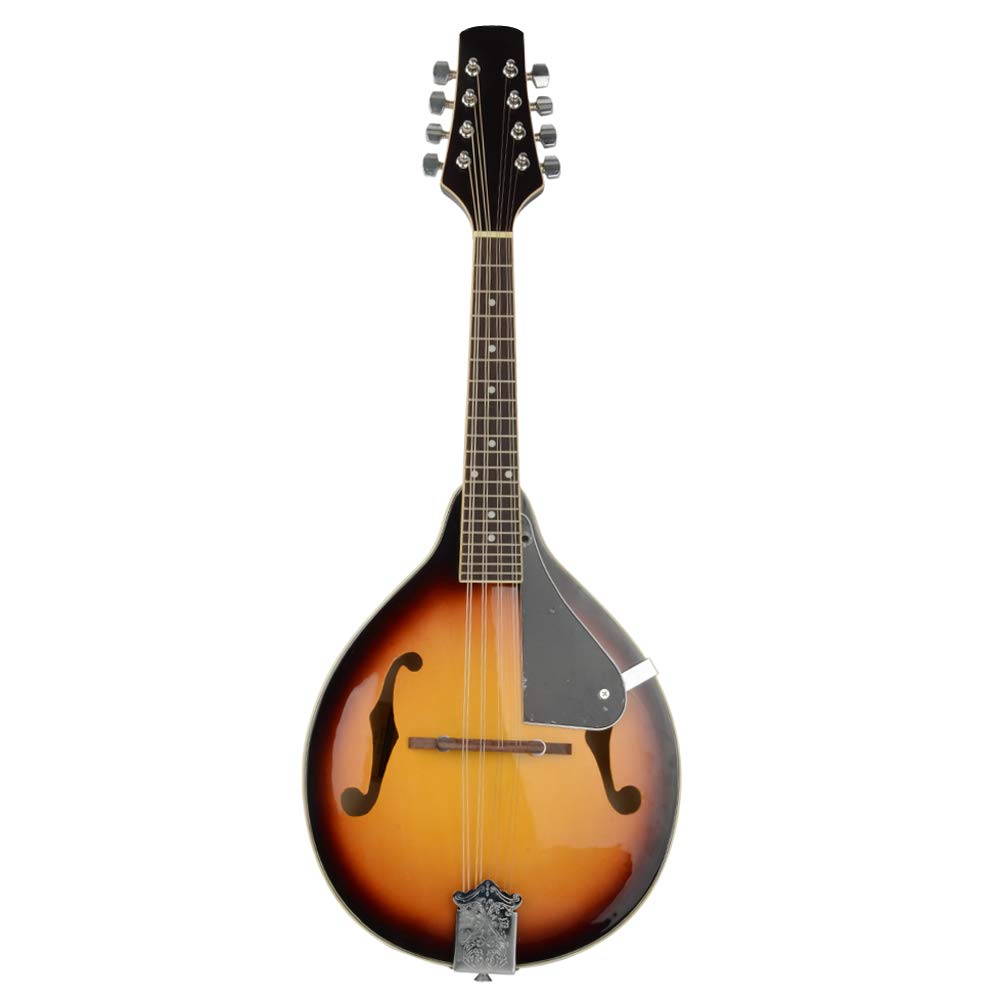 Premium Lykos Cambered Wood Mandolin with Acoustic Strings - Sunset Finish | Professional Quality Instrument for Folk, Bluegrass & Celtic Music Performances