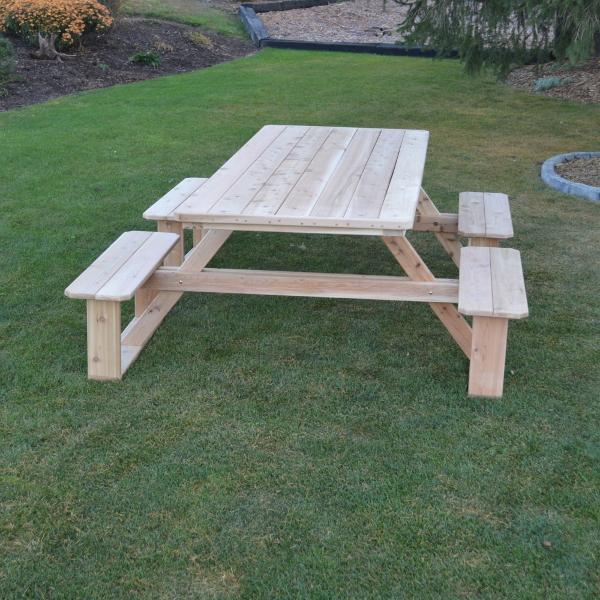 Premium 8ft Western Red Cedar Walk-In Table - Durable Outdoor Dining & Gathering Furniture for Patio, Garden, and Backyard Entertaining