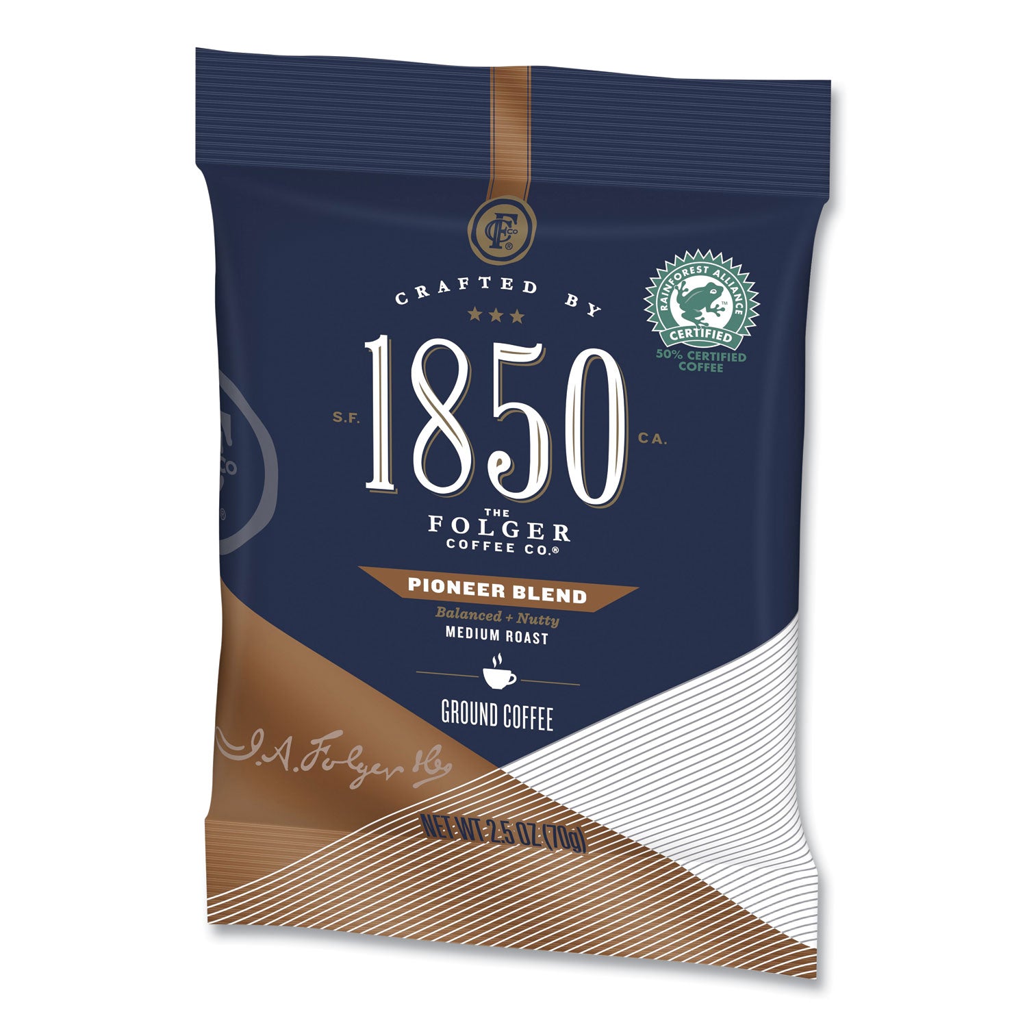 Premium 1850 Coffee Fraction Packs - Pioneer Blend Medium Roast (2.5 Oz, 24 Packs/Carton) | Single-Serve Coffee for Office, Camping & Travel | Rich Flavor & Convenient Brewing