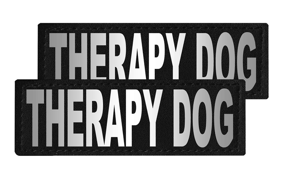 Therapy Dog Removable Patches for Large/X-Large Dogs - Embroidered Iron-On Badges for Service Vests, Training & Emotional Support - Perfect for Pet Owners, Trainers & Animal Lovers