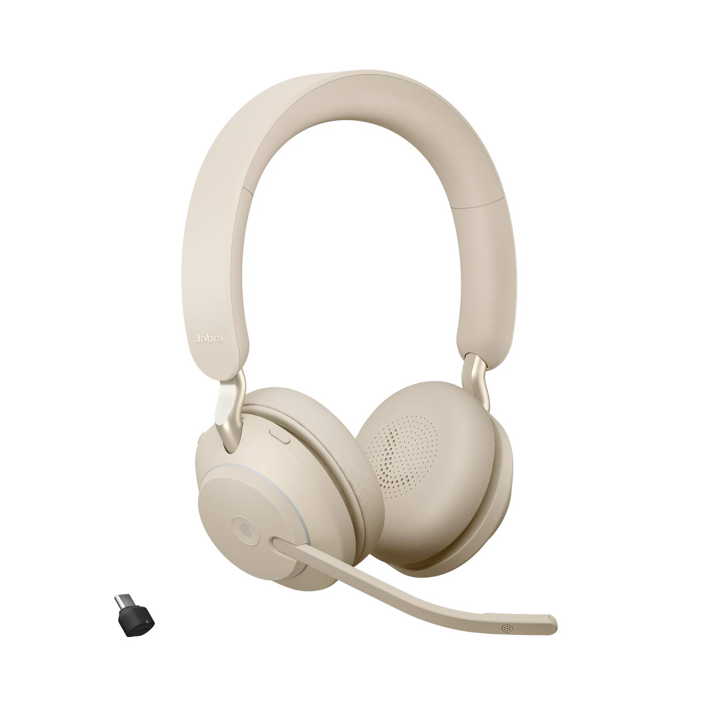 Jabra Evolve2 65 Wireless Headset with USB-C - Stereo Sound, Noise Cancelling, Beige | Perfect for Home Office, Remote Work & Music Listening
