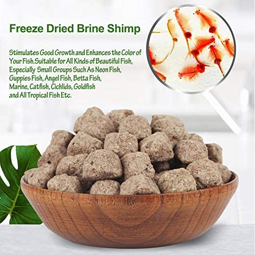 Amzey 2 Pack 0.45 oz Freeze Dried Brine Shrimp - 100% Natural High Protein Fish Food for Betta, Goldfish, Cichlid, Guppy, Turtle - Ideal for Aquarium, Fish Tank & Pond Feeding - 0.9 oz Total