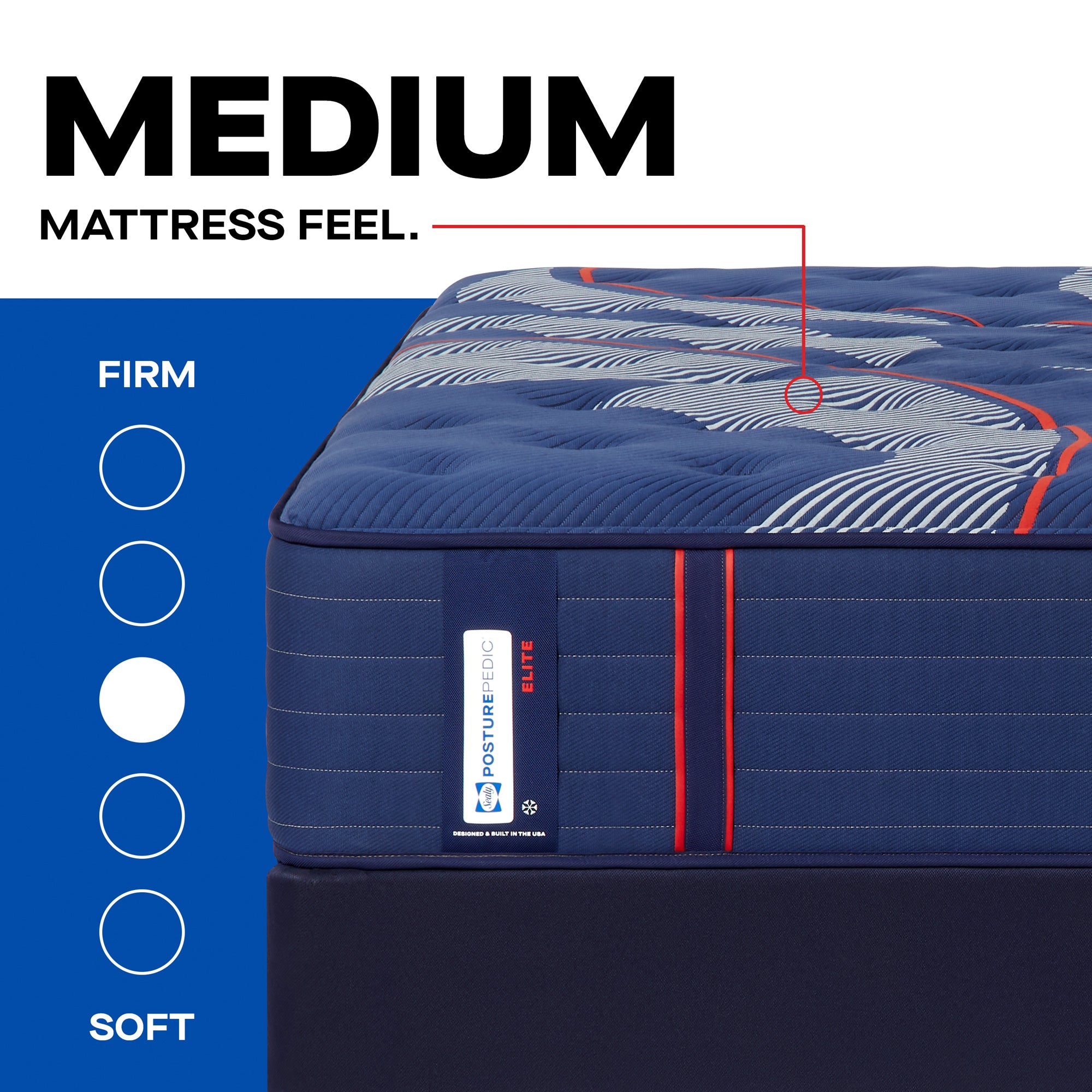 Sealy Posturepedic Elite Brenham Medium Firm Tight Top Mattress - Queen Size Luxury Hybrid Mattress for Back Pain Relief & Pressure Relief - Perfect for Side Sleepers & Couples in Master Bedrooms