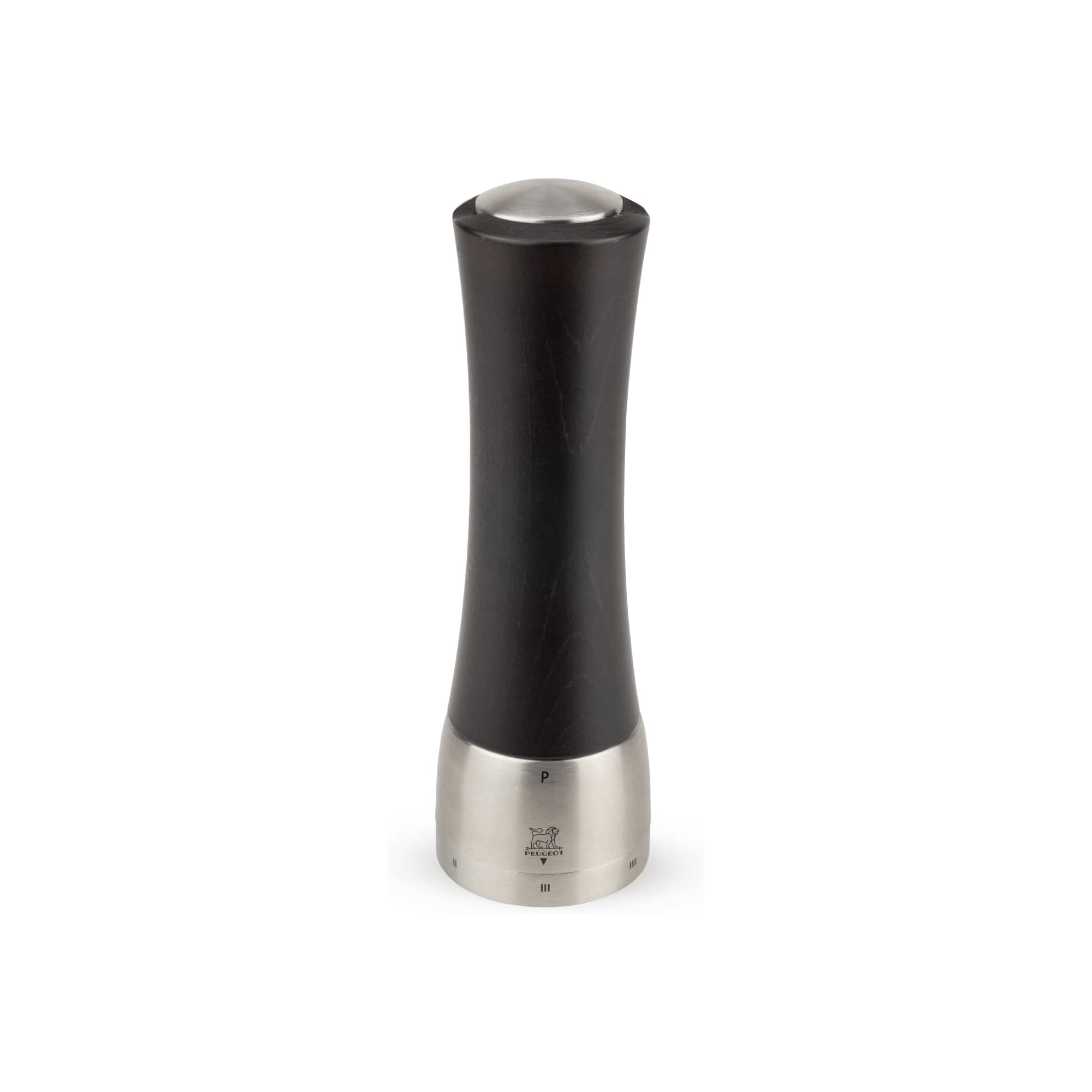 Peugeot Madras Pepper Mill - Premium Stainless Steel & Wood Grinder, Adjustable Coarseness for Freshly Ground Spices - Perfect for Kitchen, Dining Table & Gourmet Cooking