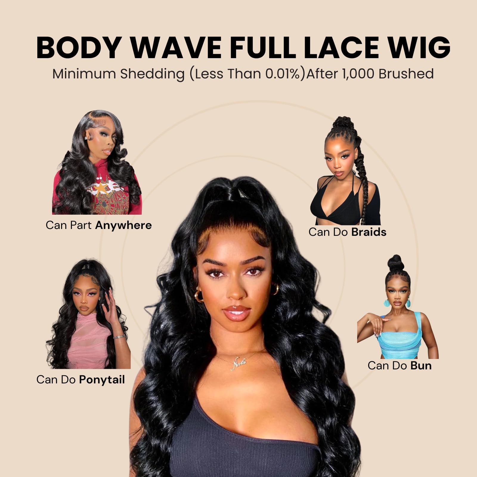 12A Brazilian Virgin Remy Full Lace Human Hair Wig - 10 Inch Body Wave HD Transparent Lace Handmade Pre-Plucked Invisible Hairpiece (180% Density, Natural Color) for Daily Wear, Cosplay & Special Occasions