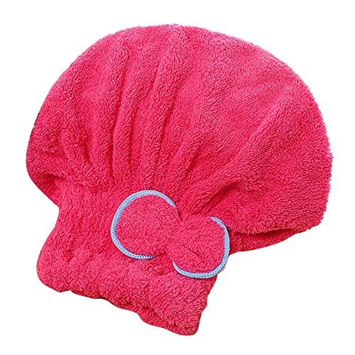 Microfiber Hair Towel Wrap with Bow-Knot - Super Absorbent Quick Dry Hair Towel & Shower Cap Set for Women - Perfect for Post-Shower, Swimming, Salon Styling and Home Hair Care