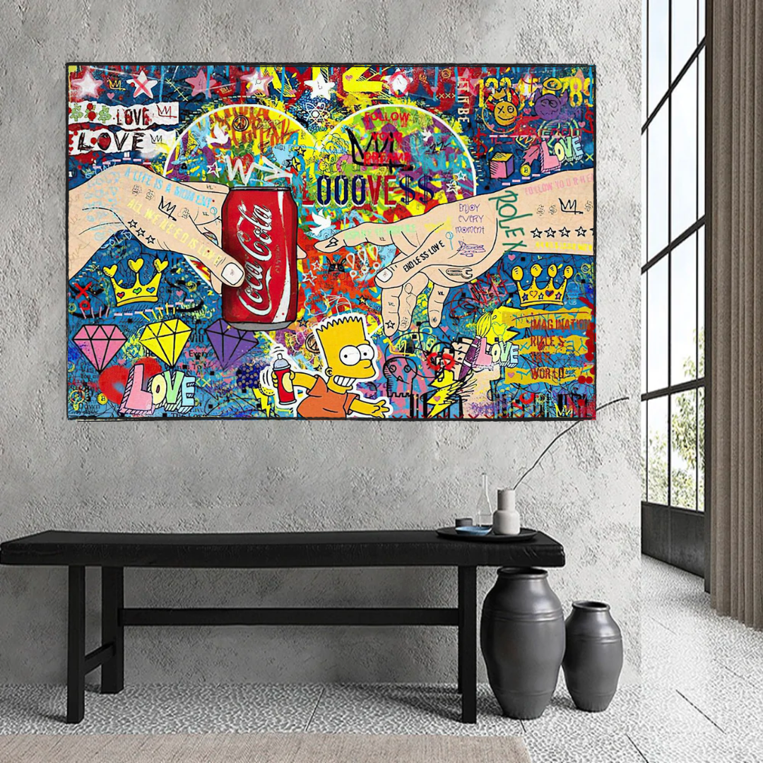 Banksy 'All We Need is Love' Canvas Wall Art - Modern Home Decor for Living Room, Bedroom & Office | Unique Street Art Print for Urban Style