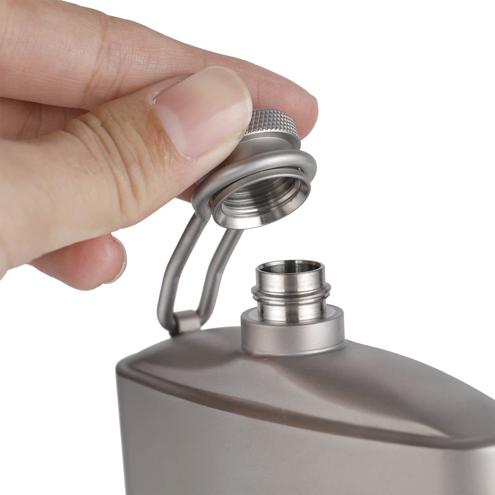 Premium 260ML Titanium Hip Flask with Funnel & Cap - Lightweight Outdoor Portable Liquor Flask for Camping, Hiking, Travel & Gifts