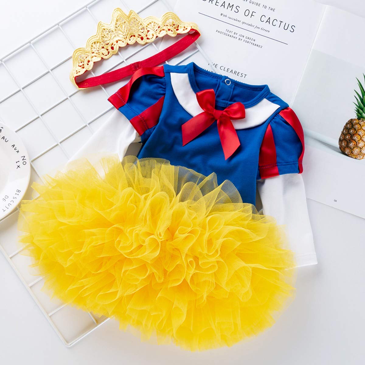 Princess Costume for Baby Girls - Birthday Romper Tutu Dress with Headband for Halloween, Christmas Party & Special Occasions | Perfect for Dress-Up, Photo Shoots & Fancy Outfits