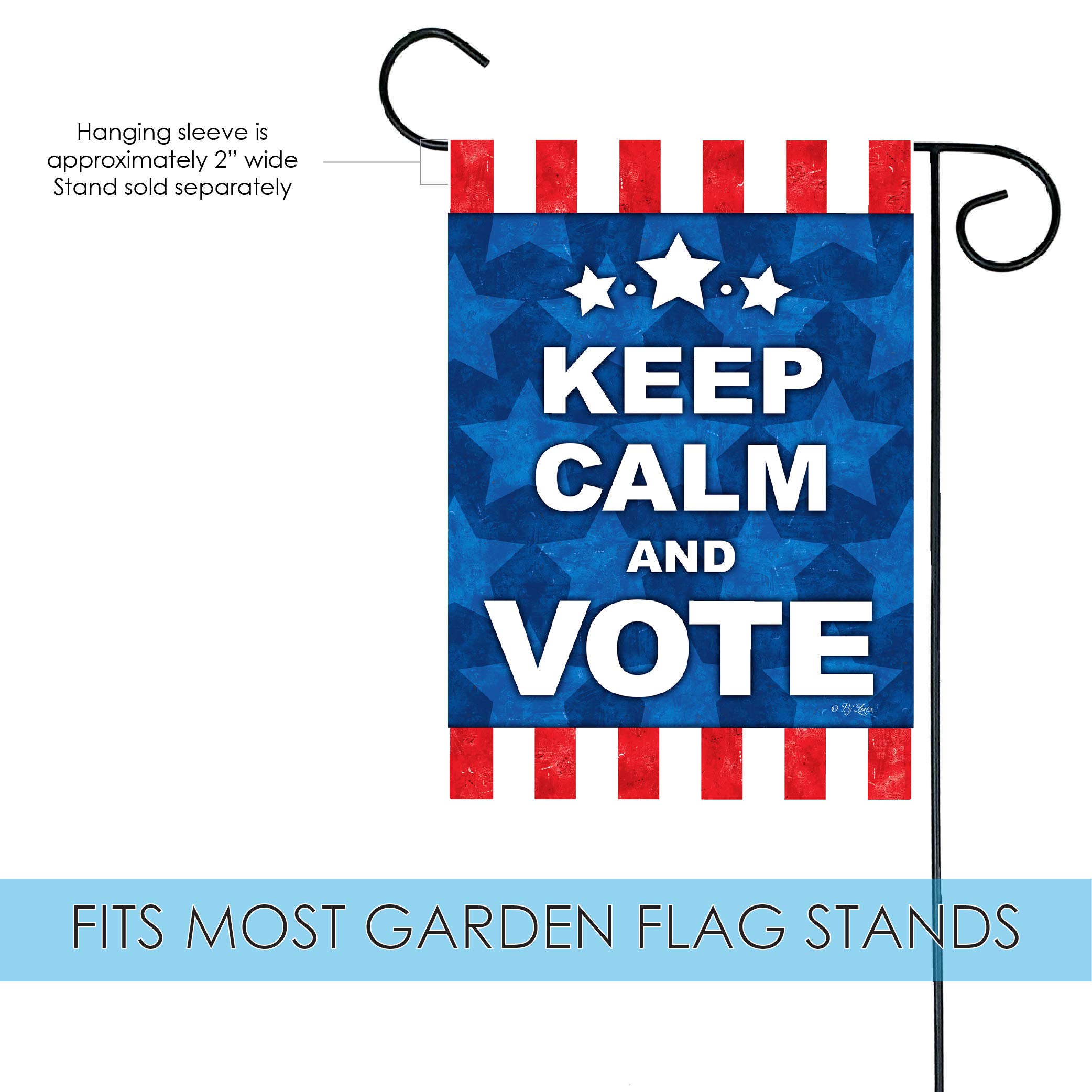 Keep Calm and Vote Double Sided 12x18 Inch Political Garden Flag - Patriotic Outdoor Yard Decoration for House, Lawn & Elections | Toland Home Garden 1110765 | Perfect for Campaigns, Voting Season & American Pride Displays
