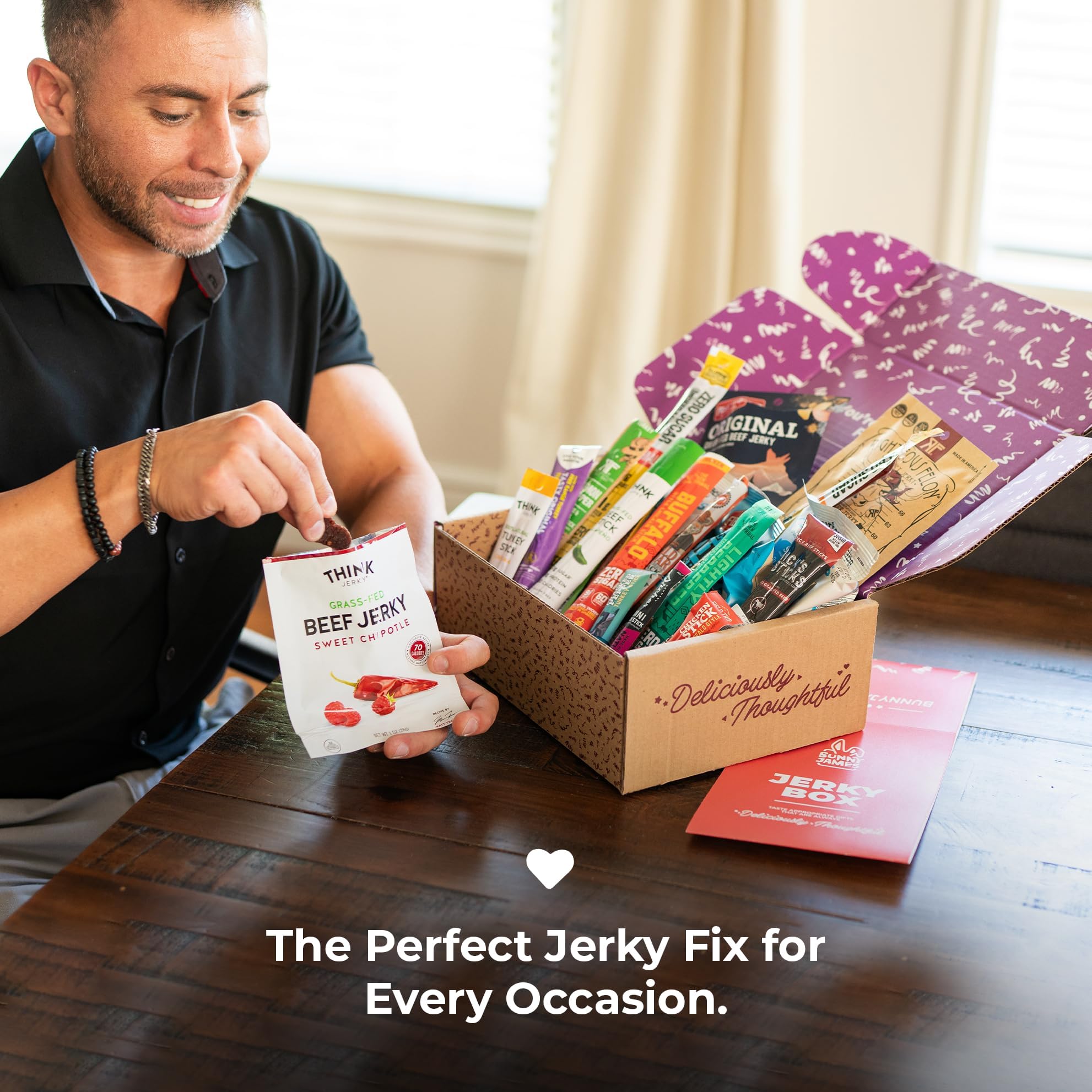 Premium Beef Jerky Gift Basket for Men - Sweet & Savory Jerky Snack Mix - Healthy Protein Snacks - Perfect Gift for Dad, Husband, Birthday, Anniversary & Holidays - Great for Camping, Road Trips & Office Snacking