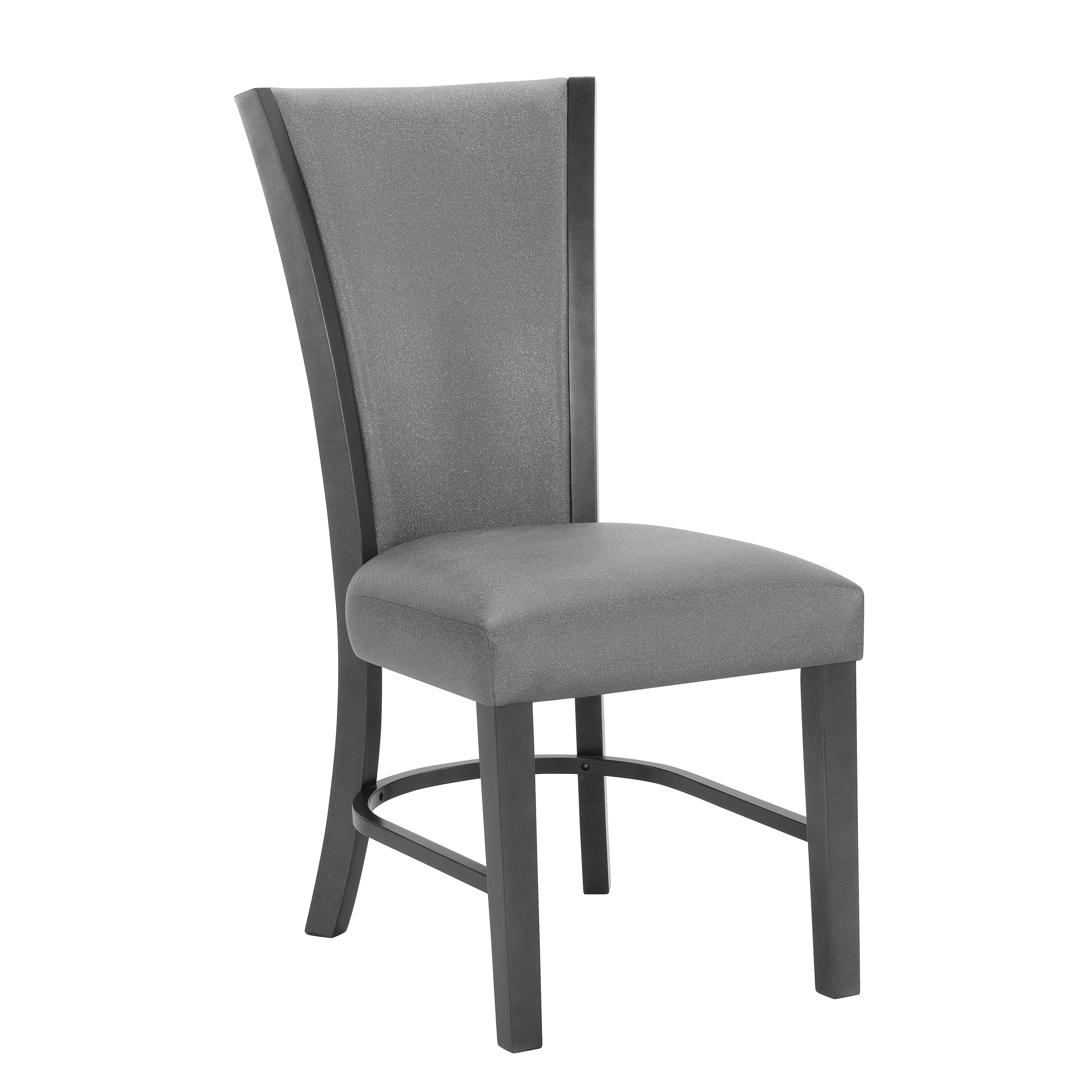 2pc Contemporary Glam Upholstered Dining Chairs - Padded Plush Fabric Seat with Wooden Legs - Modern Kitchen & Dining Room Furniture for Home Decor