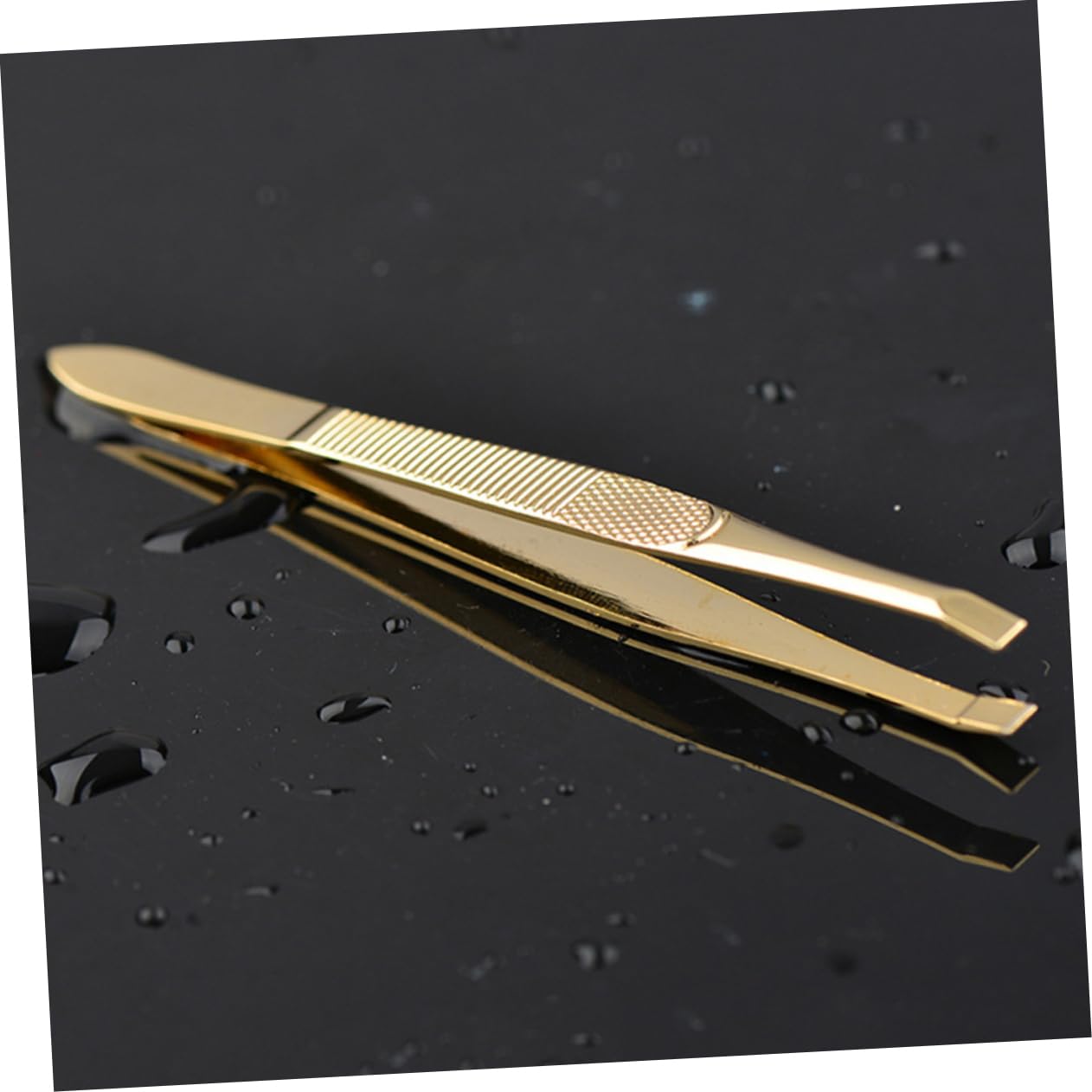 Premium Gold-Plated Stainless Steel Eyebrow Tweezers with Comb - Professional Lash Extension & Double Eyelid Adhesive Tool - Perfect for Salon, Home Grooming & Travel Makeup Kit