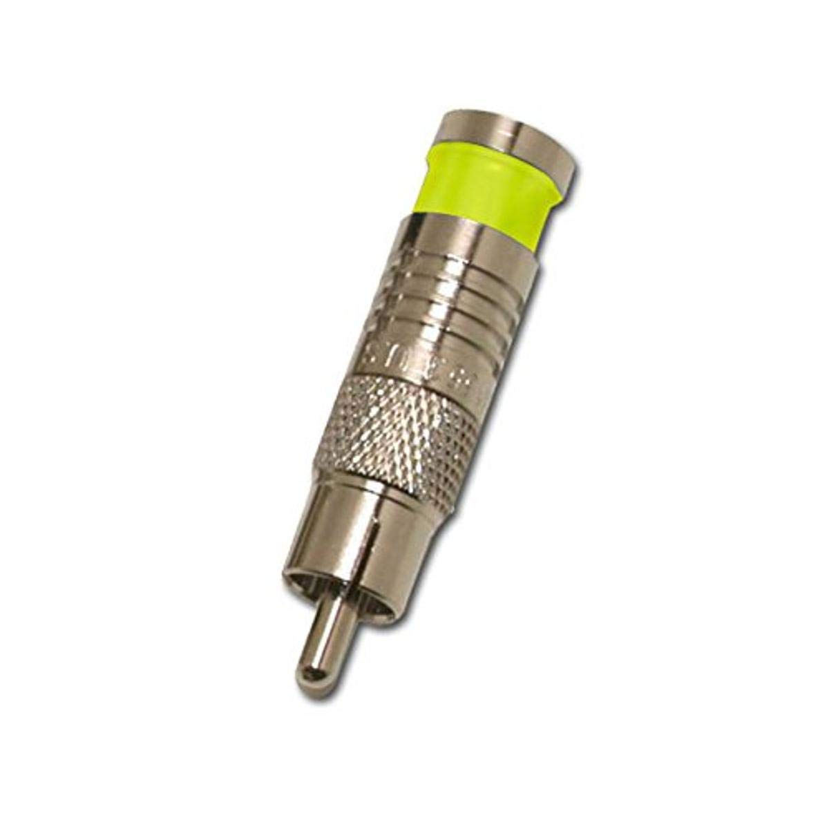 Premium RCA Connector for RG6/U Cable - 705-004-YL Yellow (Pack of 100) - Ideal for Home Theater, Audio Systems & CCTV Installations