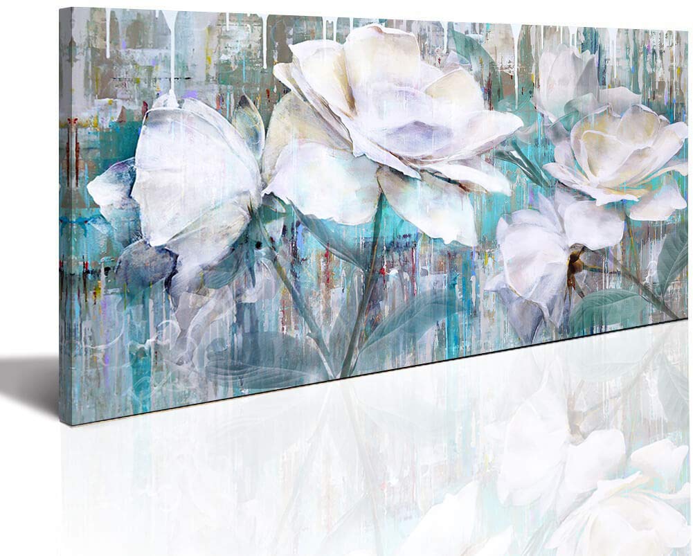 Gubodasol Large Abstract Landscape Wall Art - Blooming Autumn Rose Flowers Canvas Print for Living Room Decor, 30x60 Inches, Stretched & Ready to Hang | Perfect for Home, Office & Bedroom Wall Decor